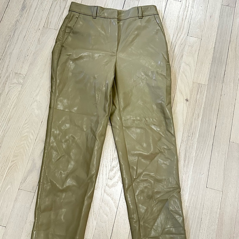 Aritzia Babaton Tan leather Cropped Pants - Picture 2 of 4